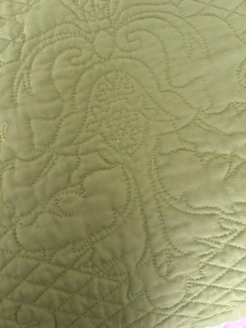 Classic Quilted Coverlet in Olive Green